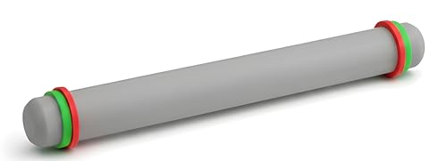 2 Pcs Adjustable Rolling Pin with Removable Rings, Non-Stick Fondant & Dough Rolling Pins, 9 Inch Baking Rolling Pins for Cookies, Pastry, Pizza & Fondant