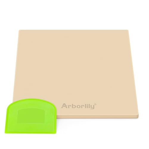 Arborlily Pizza Stone 12 Inch, Square Baking Stone for Oven and Grill, Thermal Shock Resistant Cordierite, Even Heat for Crispy Crust Pizzas, Bread, Pies, Perfect for Indoor & Outdoor Use