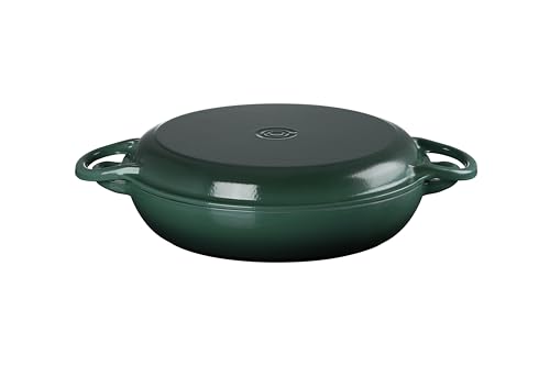 Le Creuset Enameled Cast Iron Multifunction Braiser with Grill Pan Lid, 3.5 qt., Artichaut