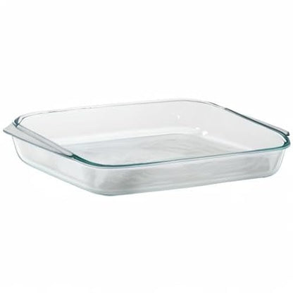 Pyrex (1) 233 3-Qt Rectangular Glass Baking Dish & (1) 233-PC Red Food Storage Lid – Clear Glass Bakeware – Perfect for Leftovers, Food Preparation and So much More - Made in the USA