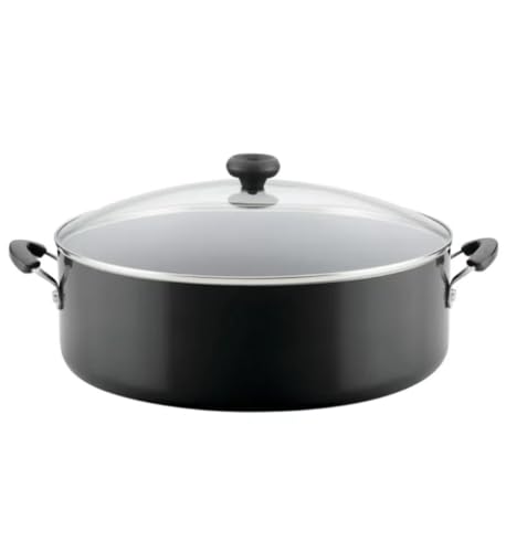 Generic 14-inch Easy Clean Nonstick Family Pan, Jumbo Cooker with Lid (Black), 15.37