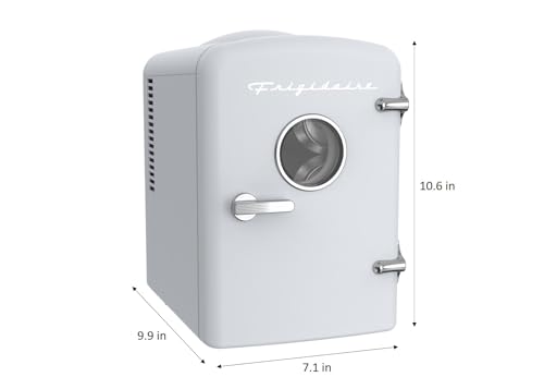 Frigidaire EFMIS171 Retro Mini Portable Personal Fridge - Ideal for Home, Office or Dorm - Includes Carrying Handle, AC/DC Wall/Car Charger (White)