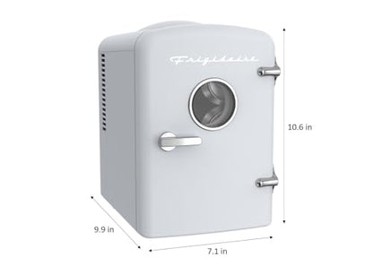 Frigidaire EFMIS171 Retro Mini Portable Personal Fridge - Ideal for Home, Office or Dorm - Includes Carrying Handle, AC/DC Wall/Car Charger (White)