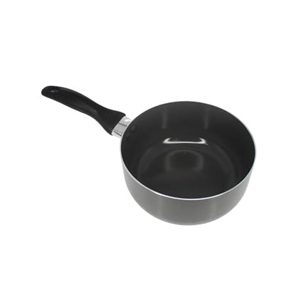 IMUSA Gray Ceramic Saucepan 2.0 Qt Nonstick with Cool-Touch Handle, Small Pot for Sauces, Soups, Stews and More