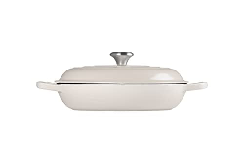 Le Creuset Enameled Cast Iron Signature Braiser, 3.5 qt., Meringue