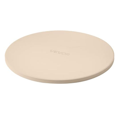 VEVOR Pizza Stone, 15 in Round Pizza Stone, 0.67 in Large Cordierite Baking-Stone with Metal Peel, Scrape, 1450℉ Heat-Resistant Cooking Stones, for Kitchen Oven, Baking Pizzas, BBQ Grill