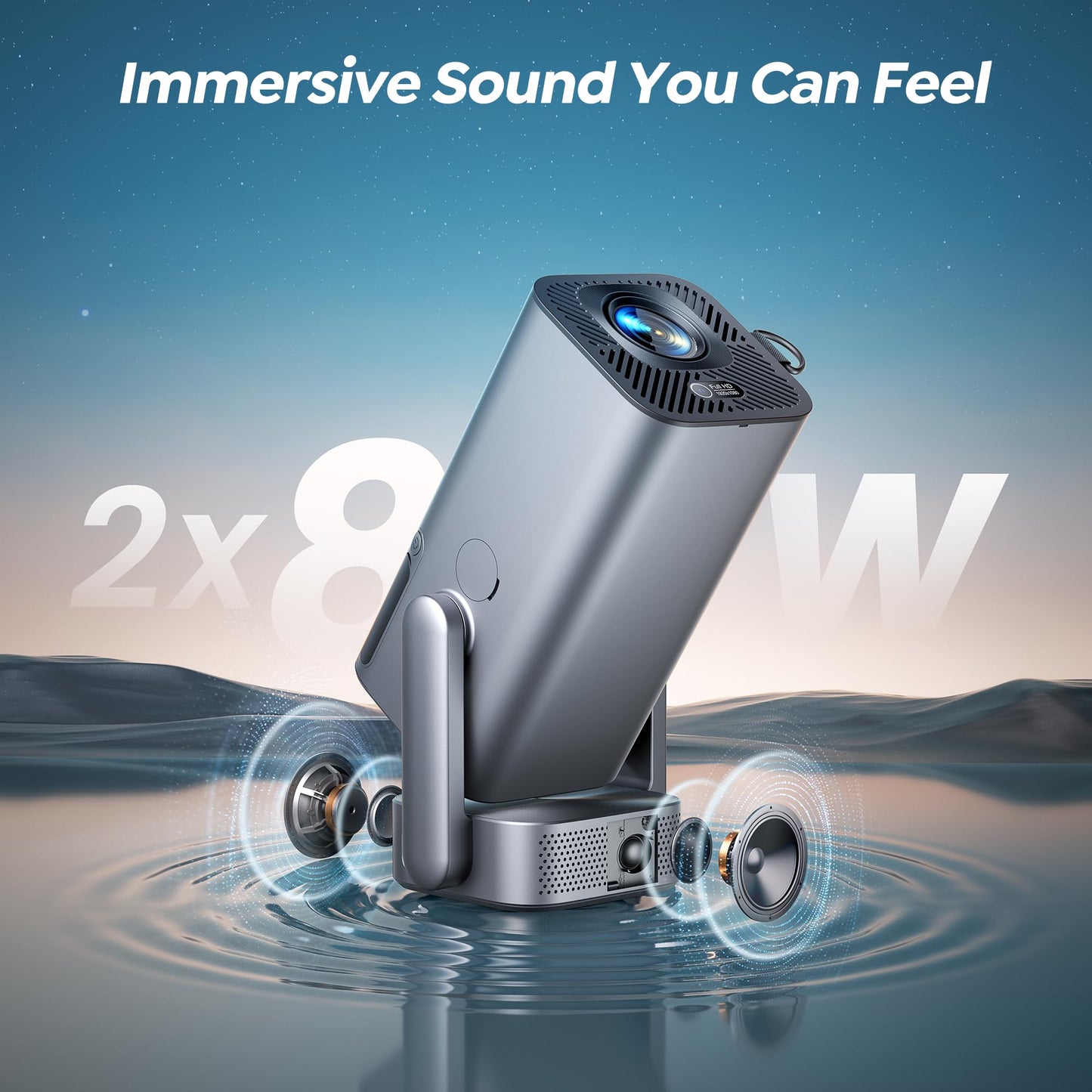 [270° Adjustable Stand & Electric Focus]Mini Projector with WiFi and Bluetooth, 2025 Native 1080P TOPTRO Portable Outdoor Movie Projector, Auto Vertical Keystone, Home Proyector for Phone/TV Stick - CookCave