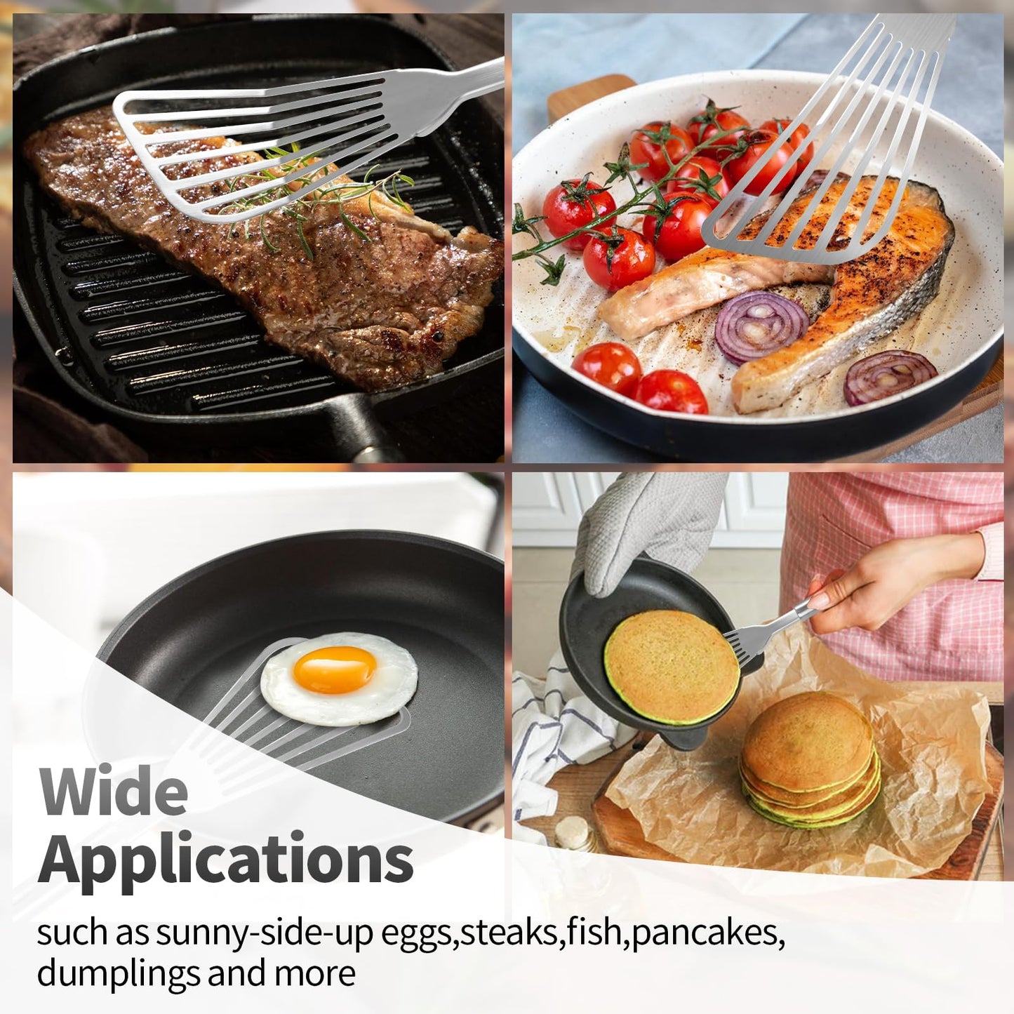 2Pack Fish Spatula Stainless Steel,Premium Fish Turner Spatula,Flexible Barbecue Turner,Metal Slotted Spatula For Flipping Fish Egg Patties Fries Pancake Steak by EGYPAMID - CookCave