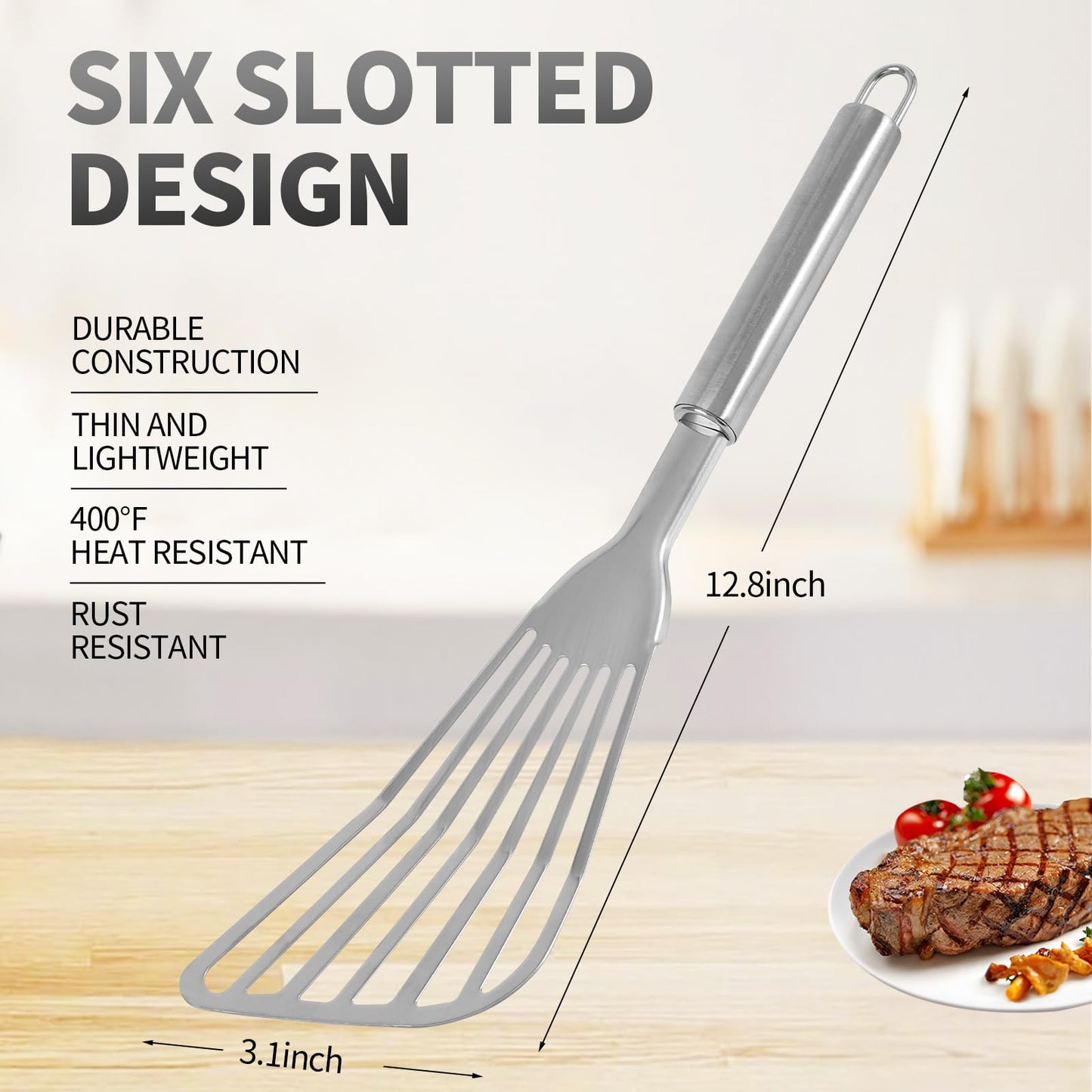 2Pack Fish Spatula Stainless Steel,Premium Fish Turner Spatula,Flexible Barbecue Turner,Metal Slotted Spatula For Flipping Fish Egg Patties Fries Pancake Steak by EGYPAMID - CookCave