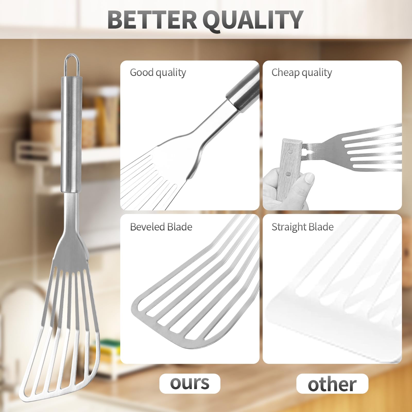 2Pack Fish Spatula Stainless Steel,Premium Fish Turner Spatula,Flexible Barbecue Turner,Metal Slotted Spatula For Flipping Fish Egg Patties Fries Pancake Steak by EGYPAMID - CookCave