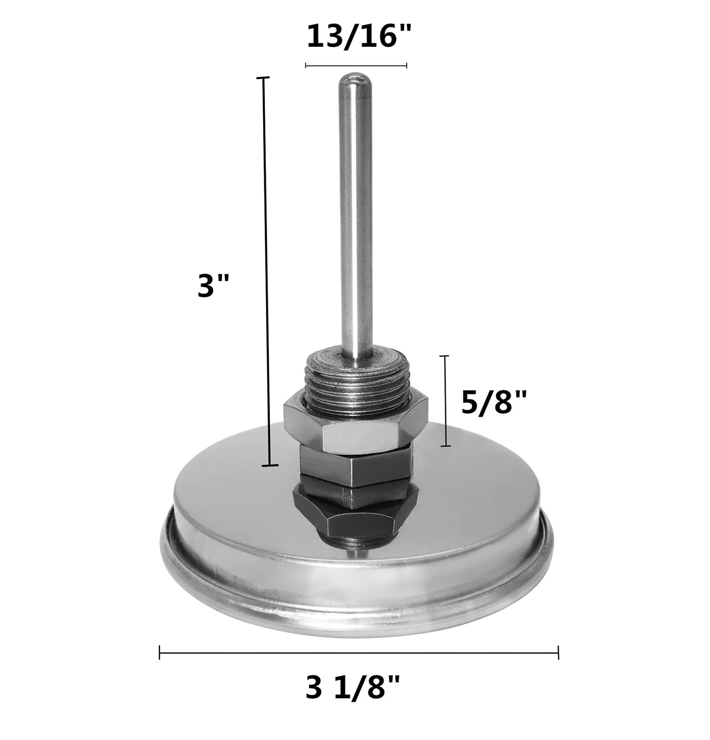 3 1/8 inch BBQ Thermometer Gauge 2 Pcs Charcoal Grill Pit Smoker Temp Gauge Grill Thermometer Replacement for Oklahoma Joe's Smokers, and Smoker Wood Charcoal Pit, Large Face Grill Thermometer - CookCave
