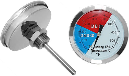 3 1/8 inch BBQ Thermometer Gauge 2 Pcs Charcoal Grill Pit Smoker Temp Gauge Grill Thermometer Replacement for Oklahoma Joe's Smokers, and Smoker Wood Charcoal Pit, Large Face Grill Thermometer - CookCave