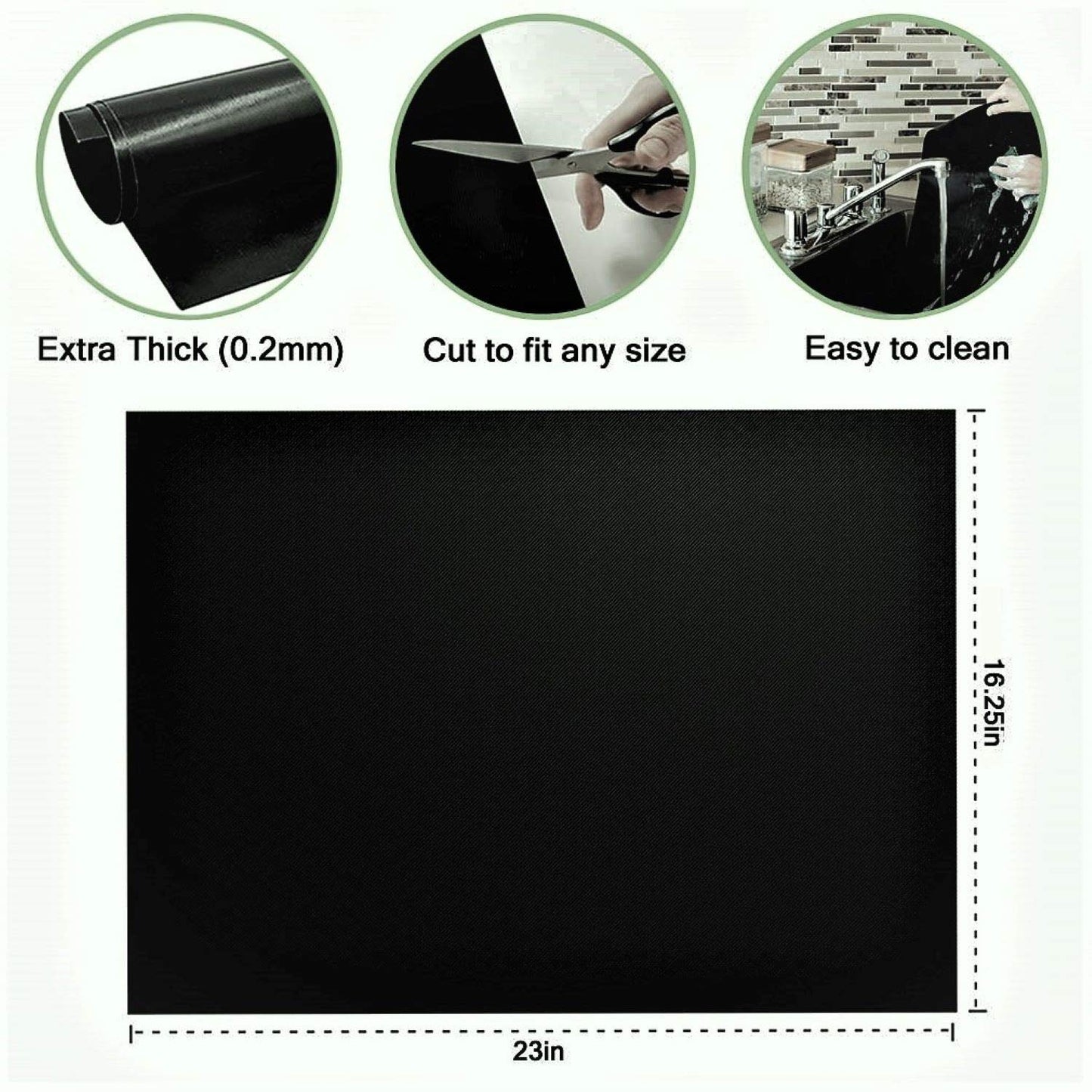 3 Pack Non-Stick Heavy Duty Oven Liners Set for Bottom of Electric Oven by Grill Magic - Thick, Heat Resistant Fiberglass Mat - Easy to Clean, Reduce Spills, Stuck Foods & Clean Up - BPA Free - CookCave