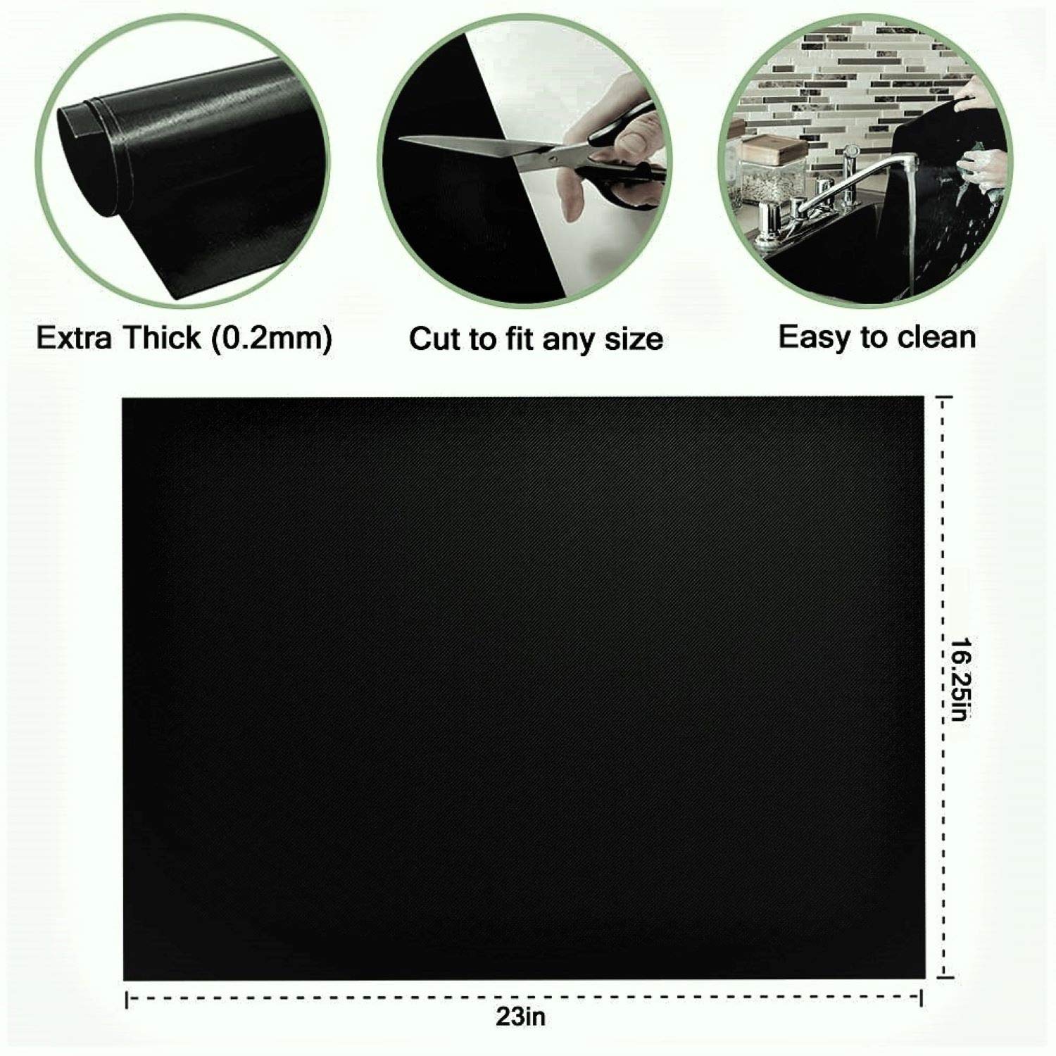 3 Pack Non-Stick Heavy Duty Oven Liners Set for Bottom of Electric Oven by Grill Magic - Thick, Heat Resistant Fiberglass Mat - Easy to Clean, Reduce Spills, Stuck Foods & Clean Up - BPA Free - CookCave