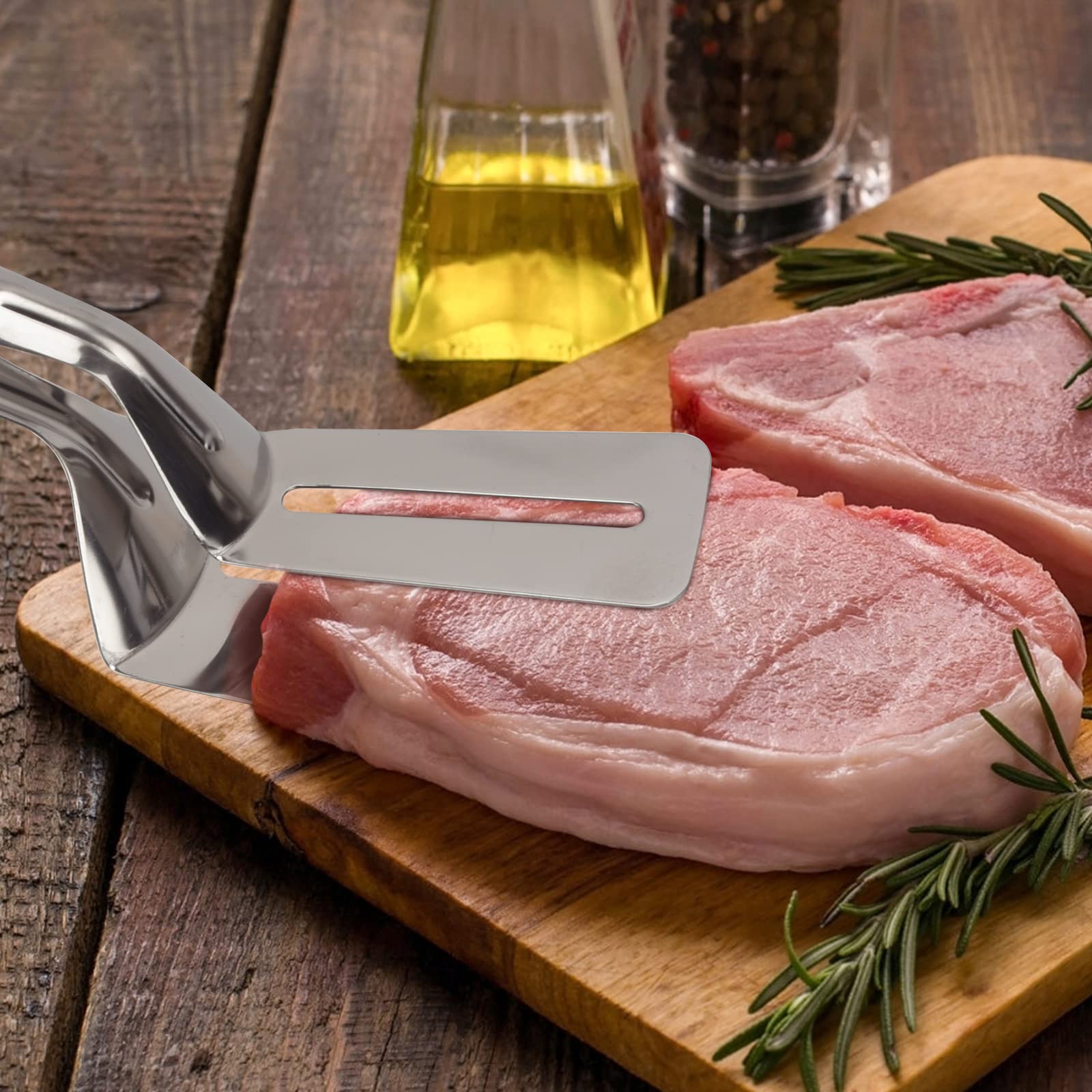 304 Kitchens Tongs 11 Inch 1 Pack Premium Stainless Steel Multipurpose Gripper Bread Clip/Steak Clamps/Fried Steak Clamp/Barbecue Tongs/Beefsteak Turner Flipper - CookCave