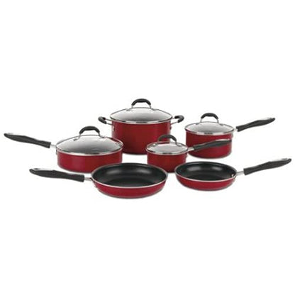 Cuisinart 55-11R 11-Piece Set Advantage Nonstick Cookware, Red
