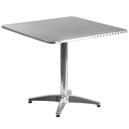 Flash Furniture Lila 31.5'' Square Aluminum Indoor-Outdoor Table Set with 2 Slat Back Chairs
