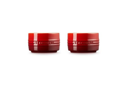 Le Creuset Stoneware Round Ramekin Straight Wall Set of 2, 7 oz. Each, Cerise