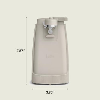 bella Electric Can Opener and Knife Sharpener, Removable Cutting Lever, Cord Storage, Stainless Steel Blade, Oatmilk