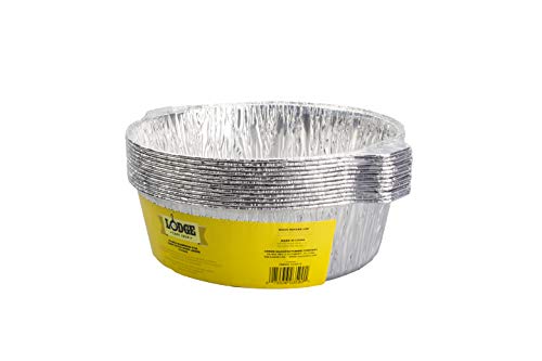 Lodge Silver 10 Inch Aluminum Foil Dutch Oven Liner - 100% Recyclable Dutch Oven Liner - Easy Camp Cooking Cleanup - 12 Pack