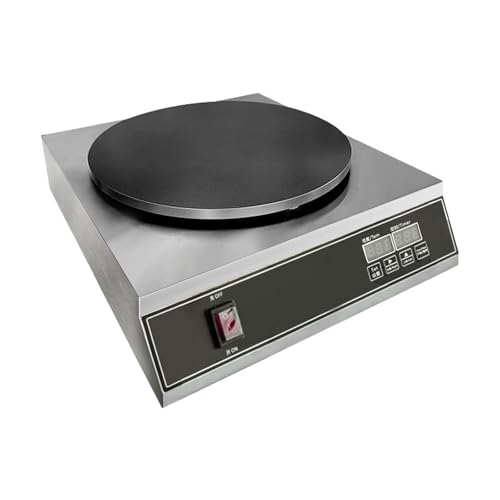 Commercial Electric Crepe Maker, 16" Non-Stick 2000W Crepe Machine Adjustable Temperature Control, Thickened Cast Iron Cooking Surface Pancakes Maker Griddle with Handle