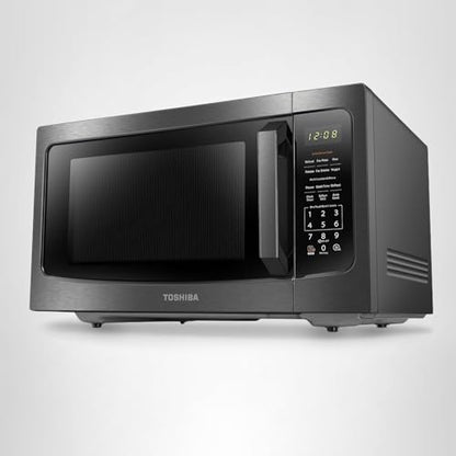 TOSHIBA ML-EM45P(BS) Countertop Microwave Oven with Smart Sensor and 13.6" Removable Position Memory Turntable, Sound On/Off Function, 1200W, 1.6 Cu.ft, Black Stainless Steel