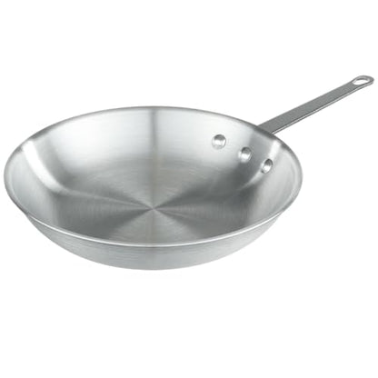 Chef Approved 14" Fry Pan | Fry Sauté Steak Pan Skillet with Firm Grip Rivet Handle for Kitchen Restaurant Diner Buffet | Gas Oven Ceramic Cooktop Compatible | Hand Wash Only, Aluminum, Natural Finish