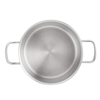 Amazon Basics 12 Quarts Stainless Steel Aluminum-Clad Stock Pot with Cover, Induction Compatible, Dishwasher Safe, Oven Safe, Even Heating, Soup and Pasta Pot