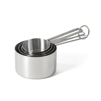 Martha Stewart Richburn 4-Piece Stainless Steel Measuring Cups Set – Durable and Accurate Kitchen Measuring Tools for Baking and Cooking