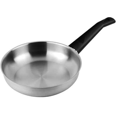 Magefesa Essencial Inox 7-Inch Stainless Steel Frying Pan, Silver, No Coating or Nonstick, Eco-Friendly, Compatible with All Stovetops Including Induction