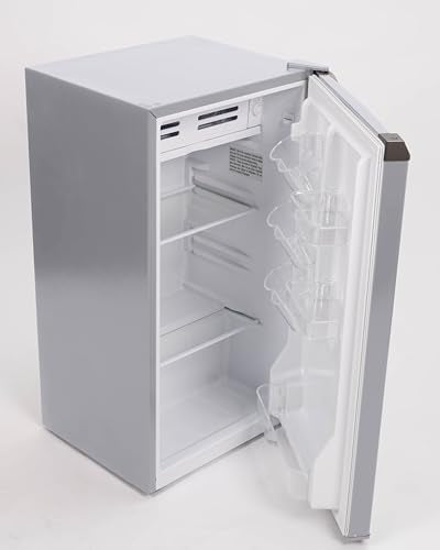 Frigidaire Mini Refrigerator, Compact Freezer Compartment, Adjustable Thermostat Control, Reversible Door, Contemporary Series, 3.2 cu ft, Grey