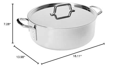 WINCO Tri-Ply Brazier, 12-quart, Silver