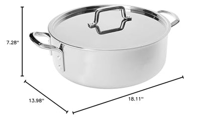 WINCO Tri-Ply Brazier, 12-quart, Silver
