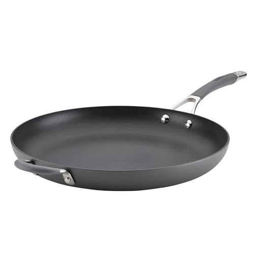 Circulon - 83906 Circulon Radiance Hard Anodized Nonstick Frying Pan / Fry Pan / Hard Anodized Skillet with Helper Handle - 14 Inch Large Skillet, Gray