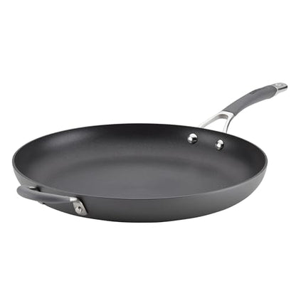 Circulon - 83906 Circulon Radiance Hard Anodized Nonstick Frying Pan / Fry Pan / Hard Anodized Skillet with Helper Handle - 14 Inch Large Skillet, Gray