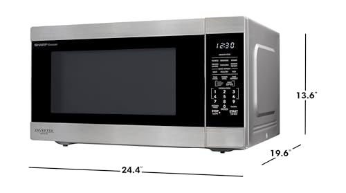 SHARP Countertop Microwave Oven with Removable 16.5" Carousel Turntable, 1200 Watt, 2.2 Cubic Feet, Stainless Steel