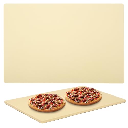 tonchean 23.6 Inch Extra Large Pizza Stone for Oven and Grill 23.6'' x 15.7'' x 0.6" Cooking Stone for Grill Heavy Duty Rectangular Baking Stone, Ideal for Baking Several Crispy Pizzas Bread
