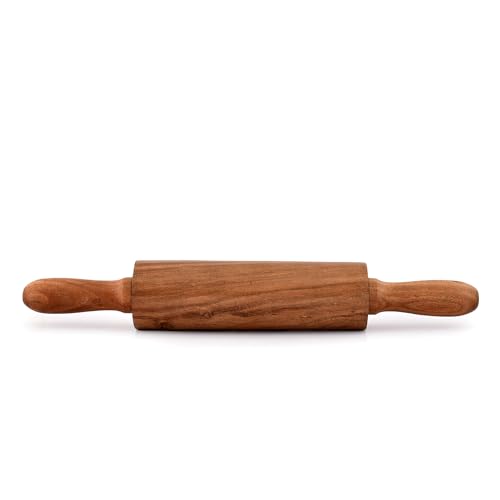 NIRMAN Acacia Wood Rolling Pin for Baking Long Baking Rolling Pin for Pizza, Fondant, Crust, Cookie & More Essential Kitchen utensil tools (16.5" x 2.5" x 2.5")