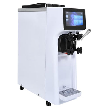 VEVOR Commercial Ice Cream Machine, 1000W Single Flavor Soft Serve Ice Cream Maker, 10.6 QT/H Yield, 4L Hopper & 1.6L Cylinder, Touch Screen, Auto Clean & Pre-Cooling, Countertop Restaurant Snack Bar
