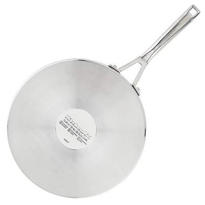 KitchenAid 71012 3-Ply Base Brushed Stainless Steel Nonstick Round Grill Pan/Griddle, 10.25 Inch