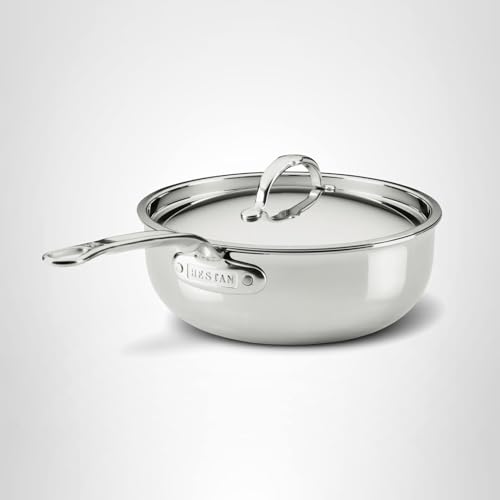 Hestan ProBond Luxe Saucepan with Lid, 2 Quart Polished Tri-Ply Stainless Steel - Professional Clad Cookware, Induction Compatible, Oven Safe
