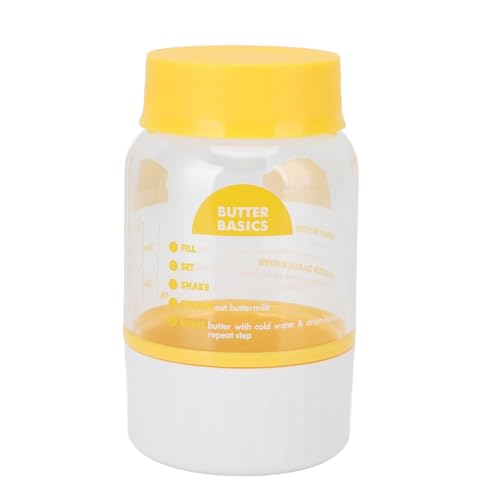 Butter Maker Cup with Cream Separator & Butter Container - Premium Plastic, 3 Min Homemade Butter Churn for Beginners (Dishwasher Safe)