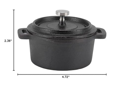 Acouto Small Castn Pot Dutch Oven Cast Iron Pot with Lid - Traditional Double Thickened Insulation Cooking Ergonomic Handle for Baking 7 Quart Capacity Heavy Duty Versatile