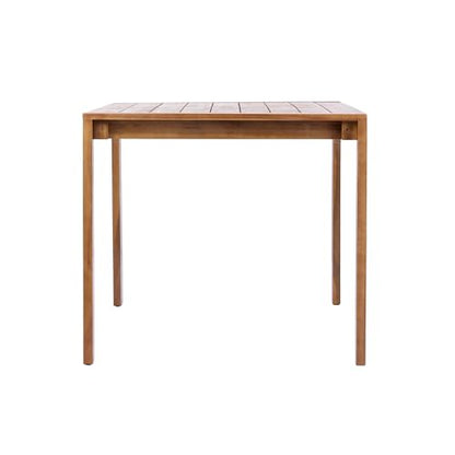 Christopher Knight Home Balew Acacia Wood Patio Dining Set for 4, Solid Wood Outdoor Dining Table Set for 4, 5 Piece Outdoor Dining Set with Rectangular Table and Woven Rope Accents, Teak+Beige