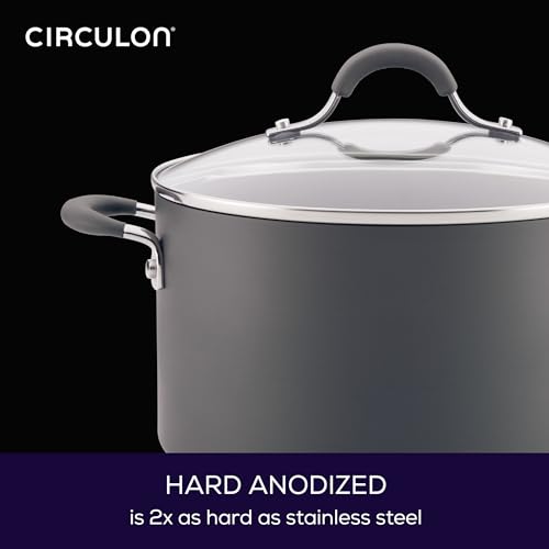 Circulon Radiance Hard-Anodized Nonstick Cookware Set, Kitchen Pots and Pans Set, 10-Piece, Gray