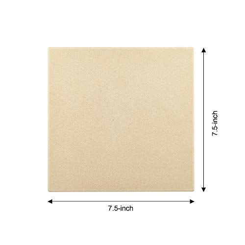 Cook N Home Pizza Grilling Stone Set, 7.5-Inch Rectangular Heavy Duty Cordierite Bread Baking Stone for Oven and Grill, Ideal for Baking Crisp Crust Pizza, Thermal Shock Resistant, 6-Pack with Scraper