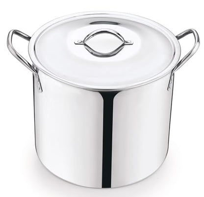 8-Quart Stainless Steel Stockpot with Metal Lid, Super Durable, Heat-Insulated Handle, Hand Wash Only