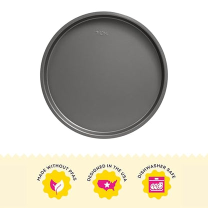 Wilton Silver Non Stick 12 in. Pizza Pan, Cold-Rolled Steel Bakeware, Made without PFAS