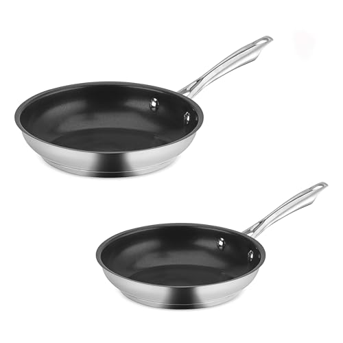 Cuisinart Professional Series Stainless Steel Non-Stick Skillet Set, 8” & 10”