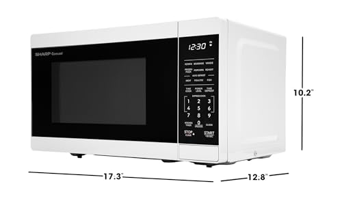 SHARP Compact Countertop Microwave Oven with Removable 10" Carousel Turntable, 700 Watt, 0.7 Cubic Feet, White